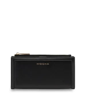 Mocha Stella Long Wallet- Black