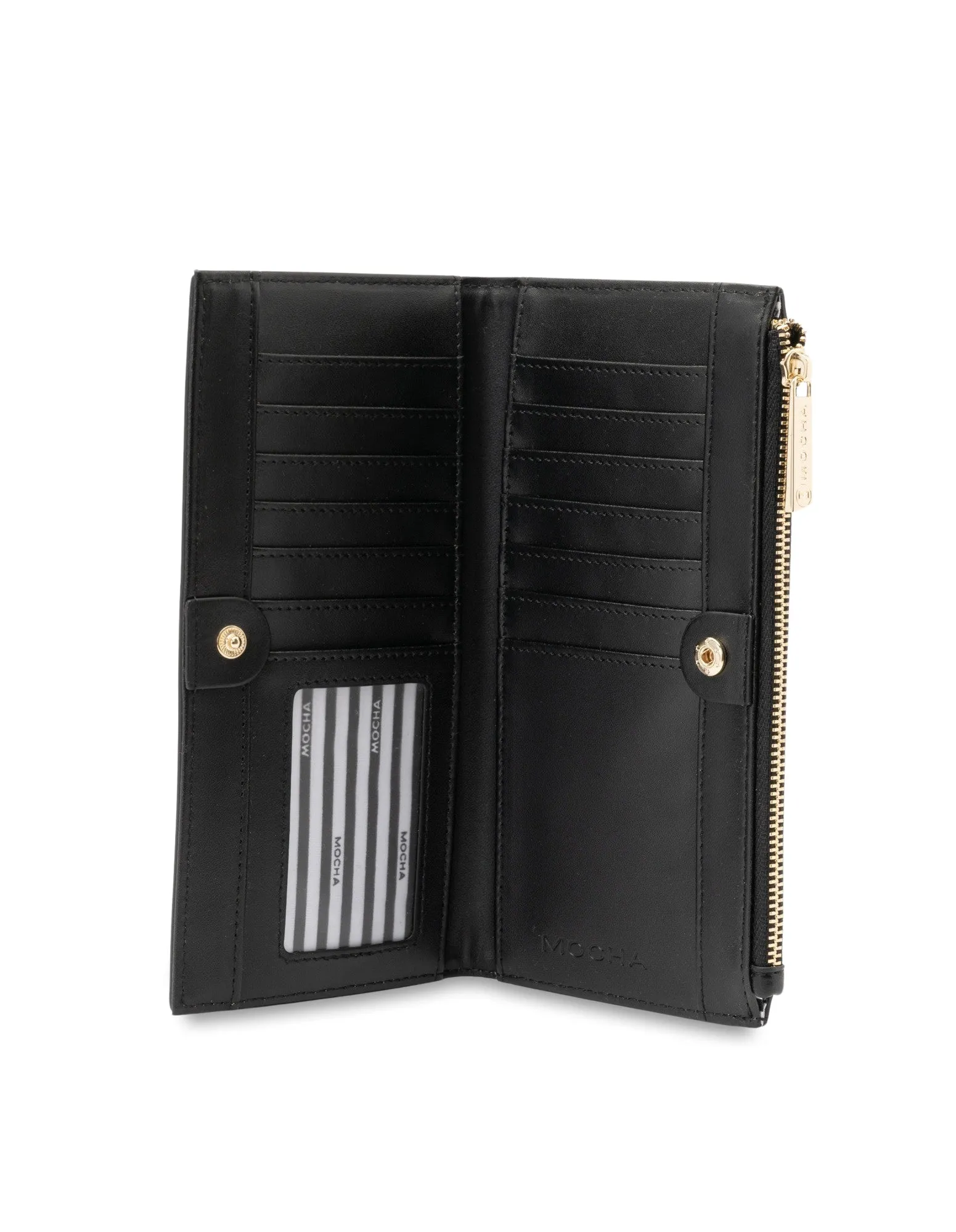 Mocha Stella Long Wallet- Black