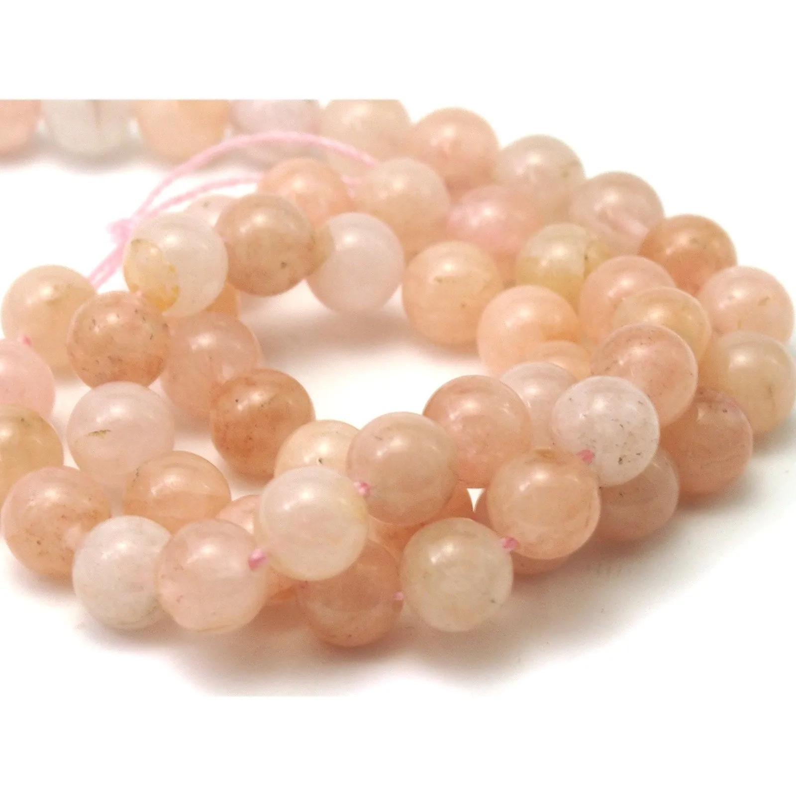 Morganite Smooth Rounds 8mm Strand