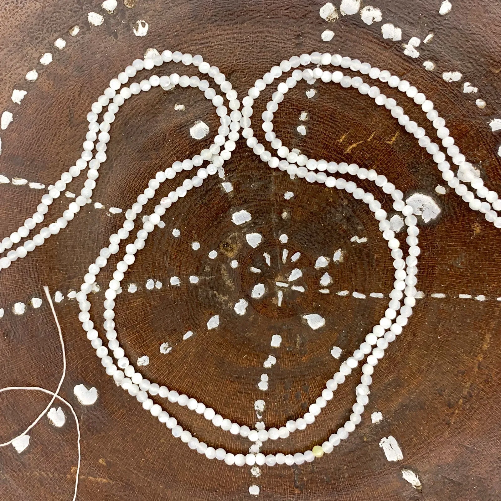 Mother of Pearl 2.3mm Faceted Rounds Bead Strand
