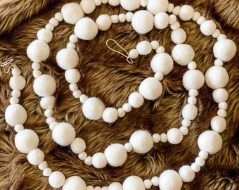 Multicolor Creams Pompom Garland 6ft | 1ct