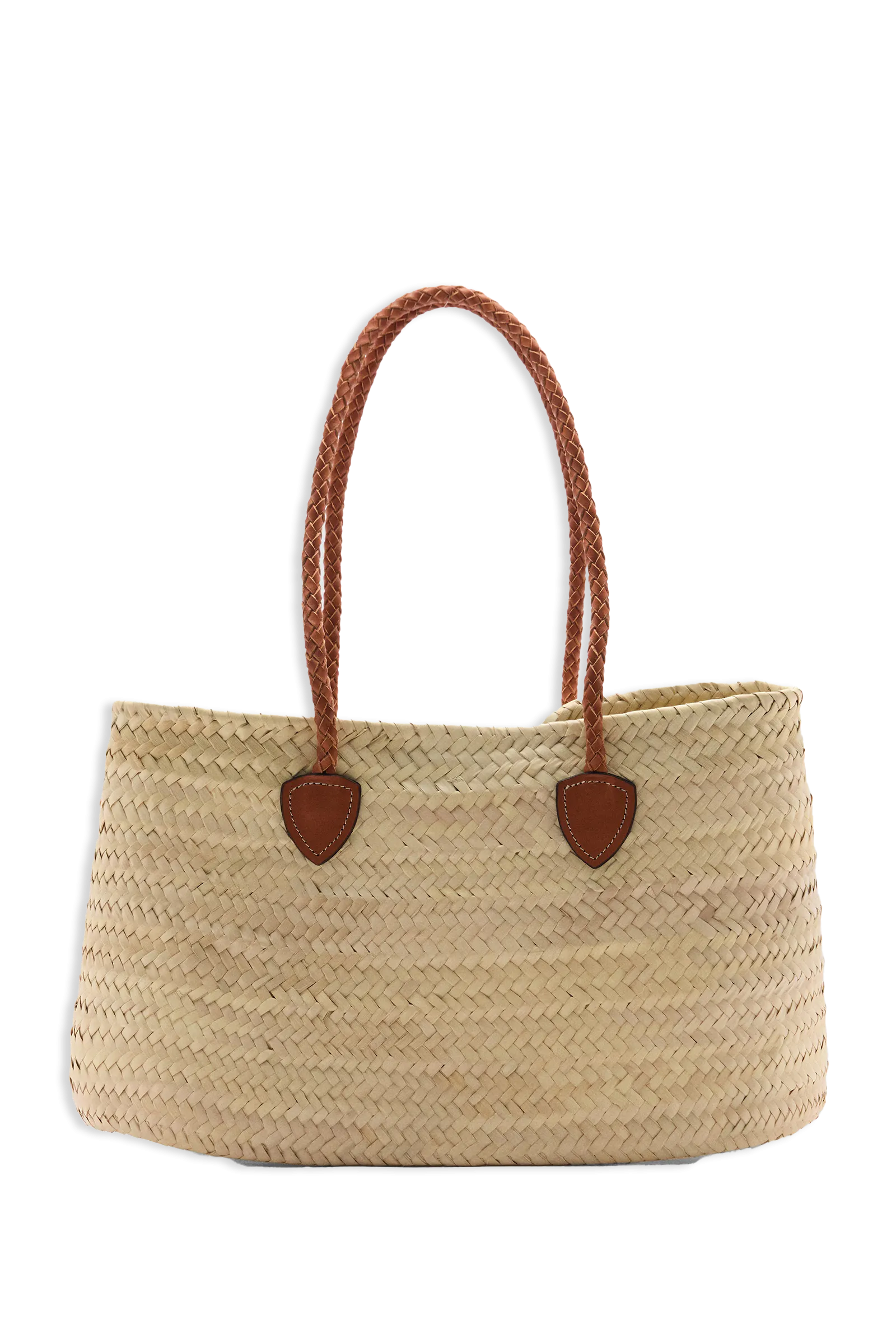 Natural Fibre Bag With Leather Handles