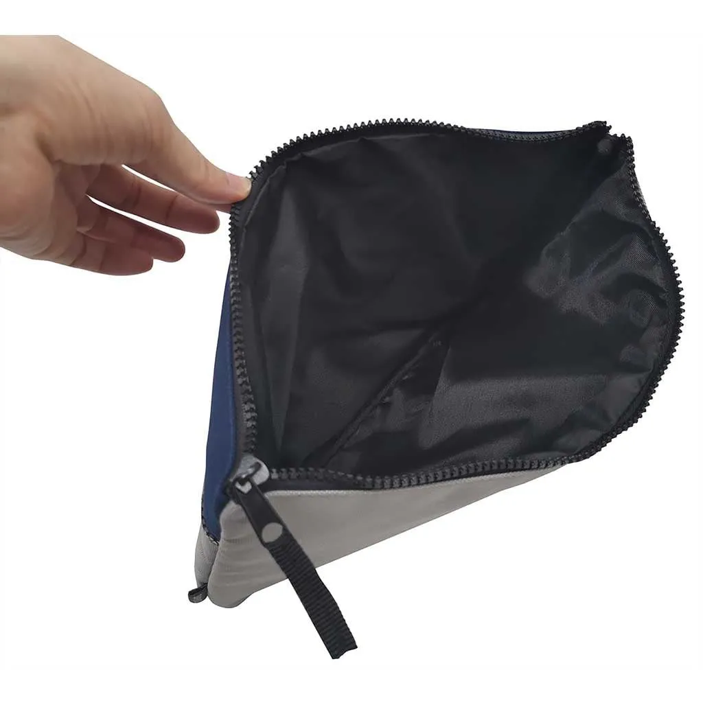Okin Pencil Case 2 Zip Blue Grey 34x23x2.5cm