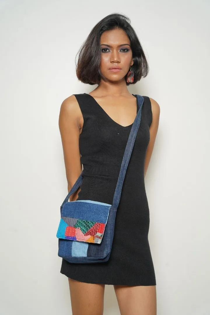 Patchwork Denim Sling bag