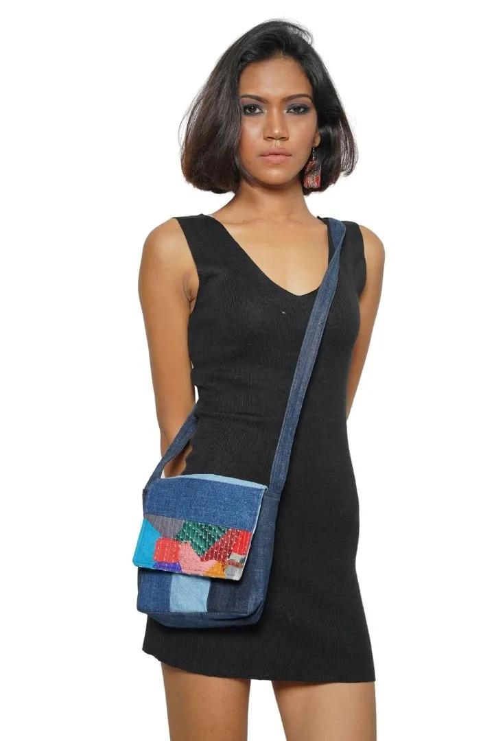 Patchwork Denim Sling bag