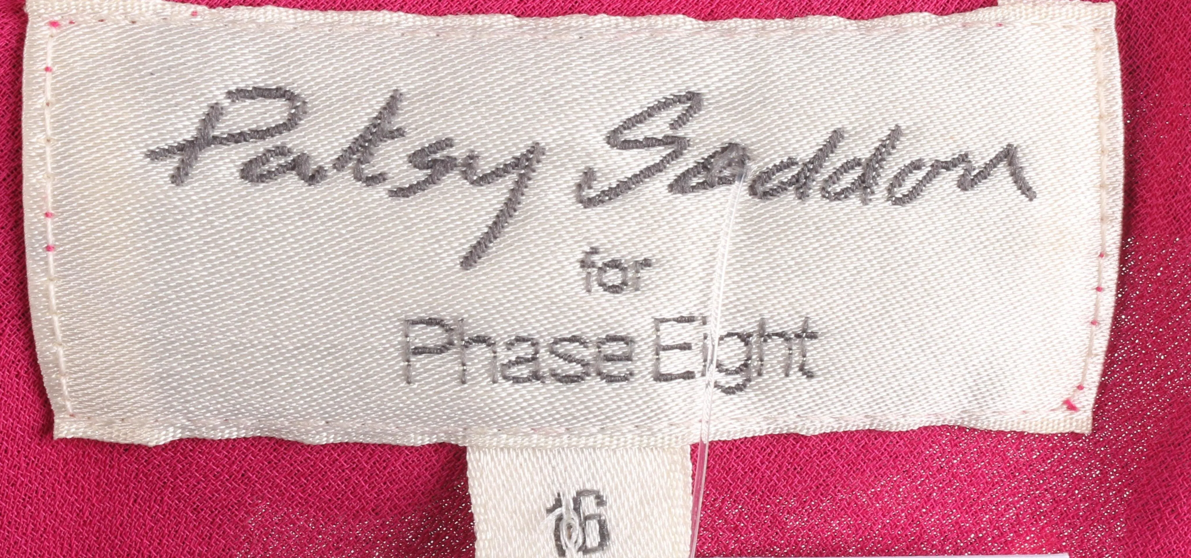 Patsy Seddon Tea Dress Silk Purple Floral Pattern Size 16