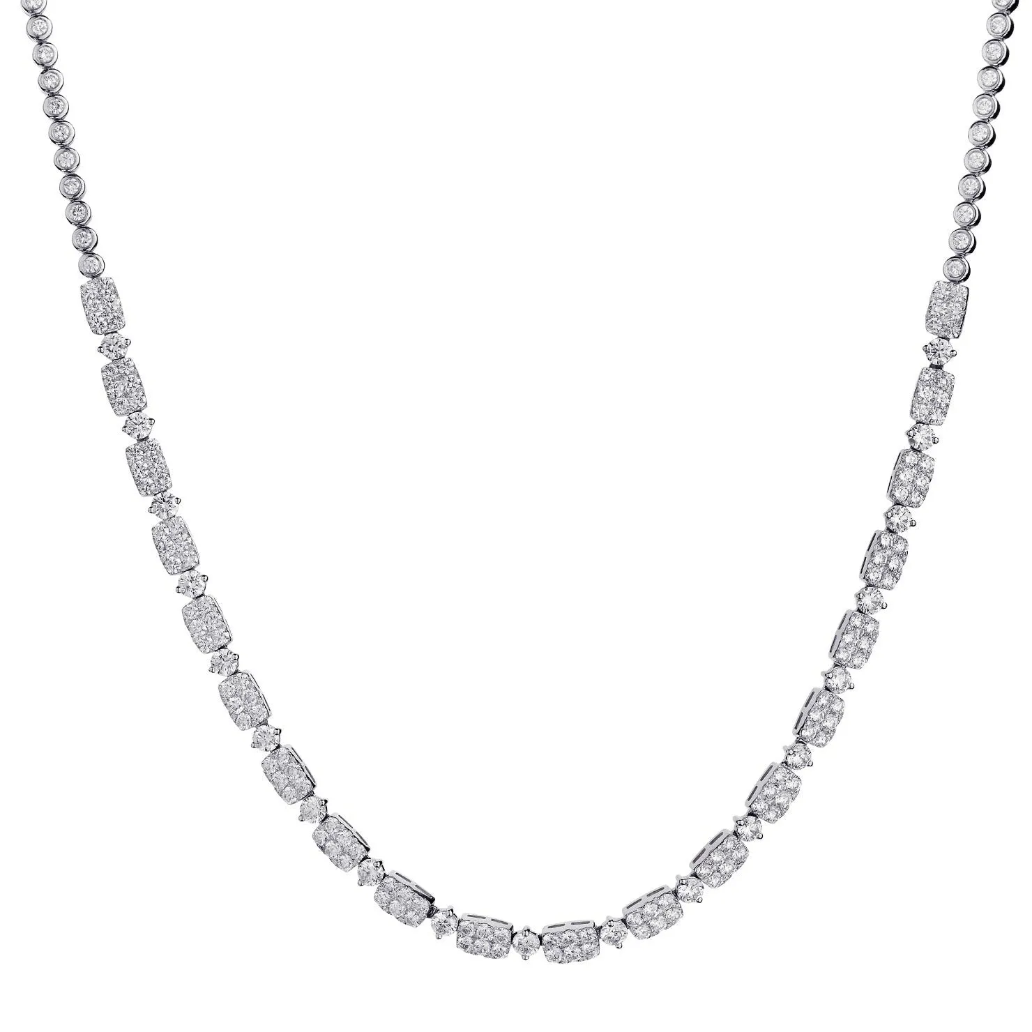PAVÉ & BEZEL SET DIAMOND NECKLACE