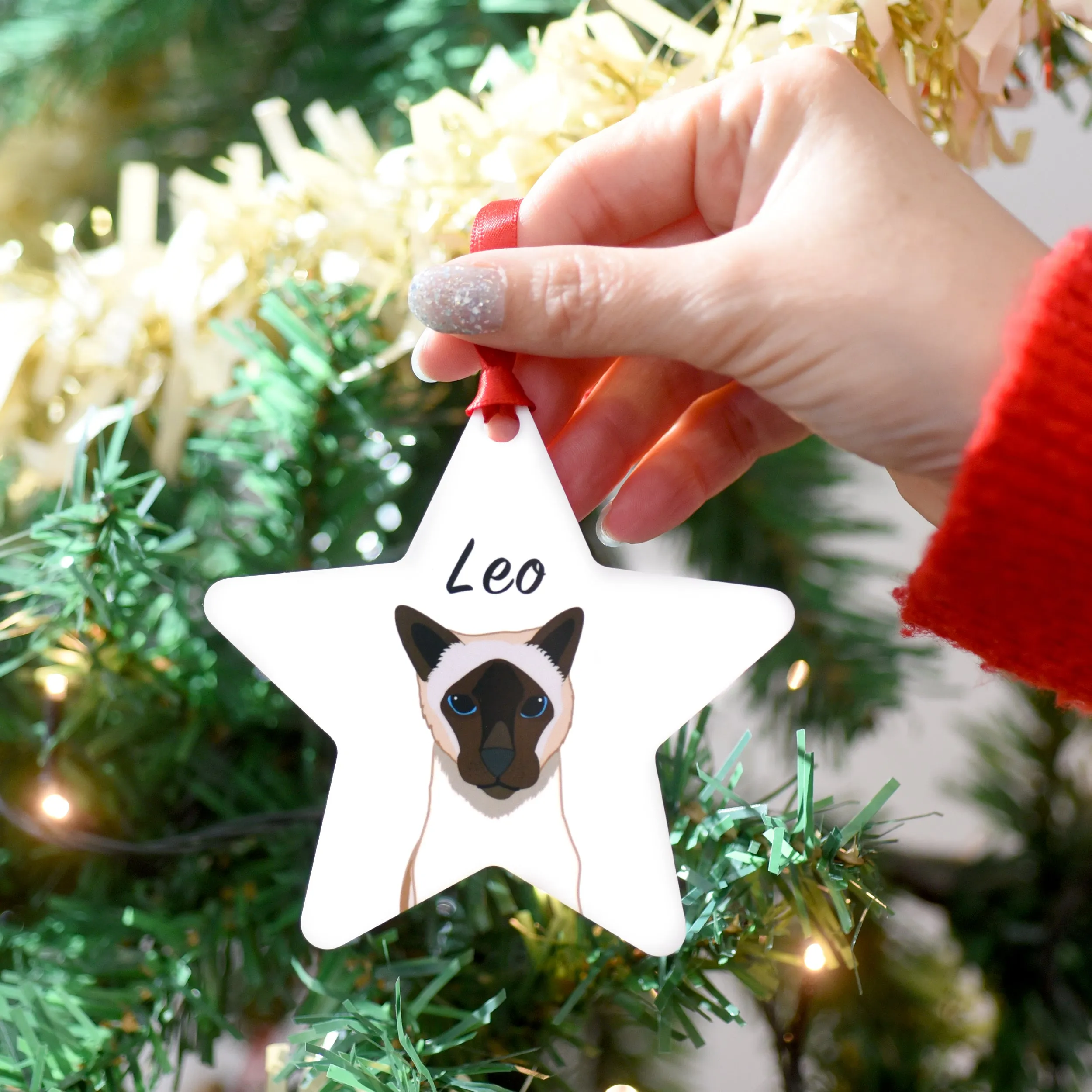 Personalised Cute Cat Christmas Decoration