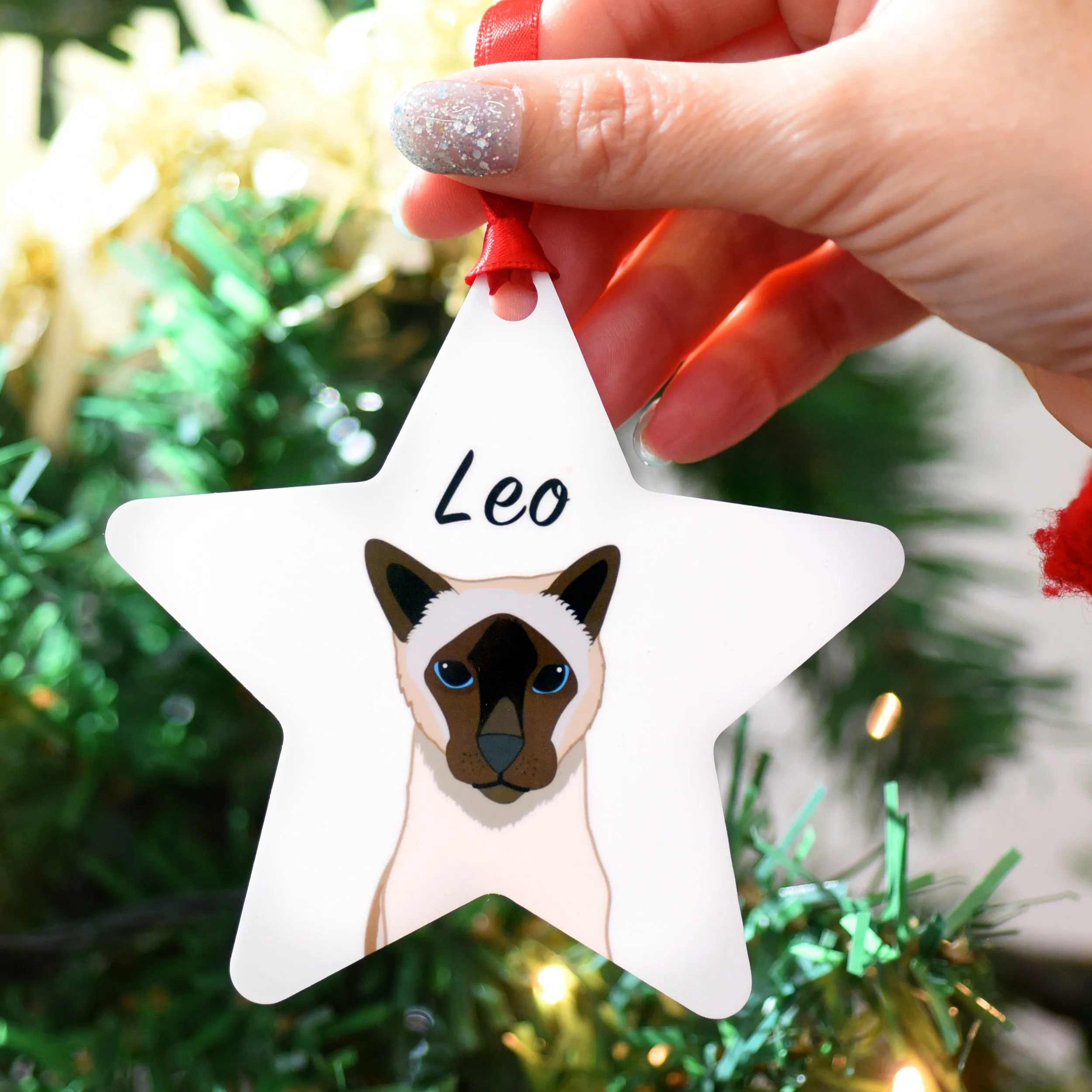 Personalised Cute Cat Christmas Decoration