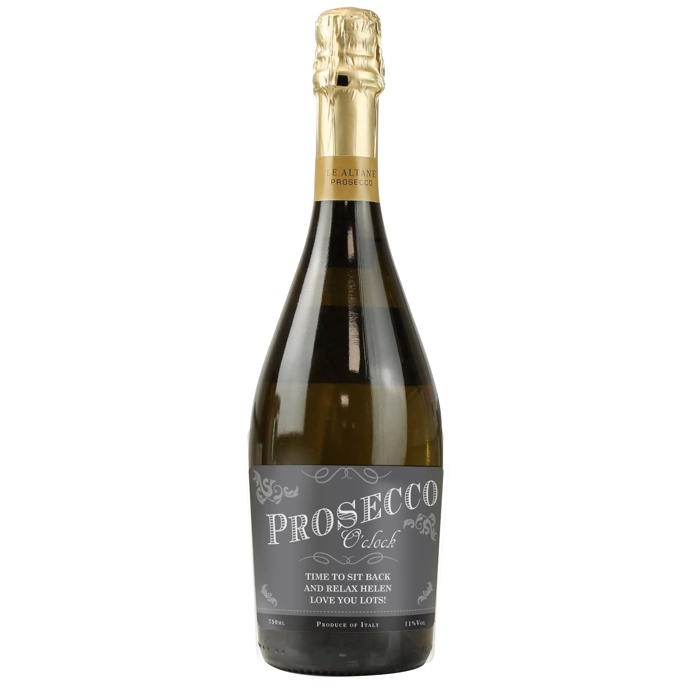 Personalised Prosecco O'Clock Bottle
