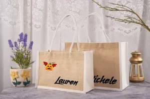 Personalized Bridesmaid Bags burlap Bags for Bridal Party Bridesmaid Gift