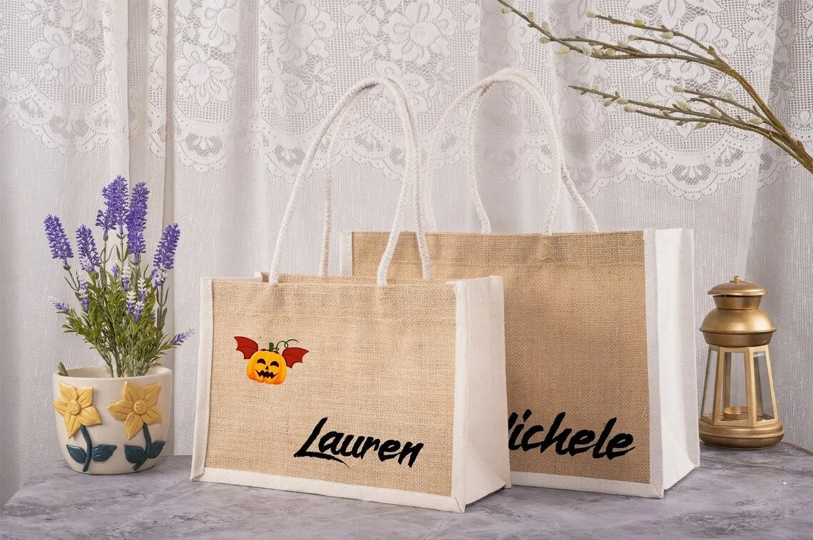 Personalized Bridesmaid Bags burlap Bags for Bridal Party Bridesmaid Gift