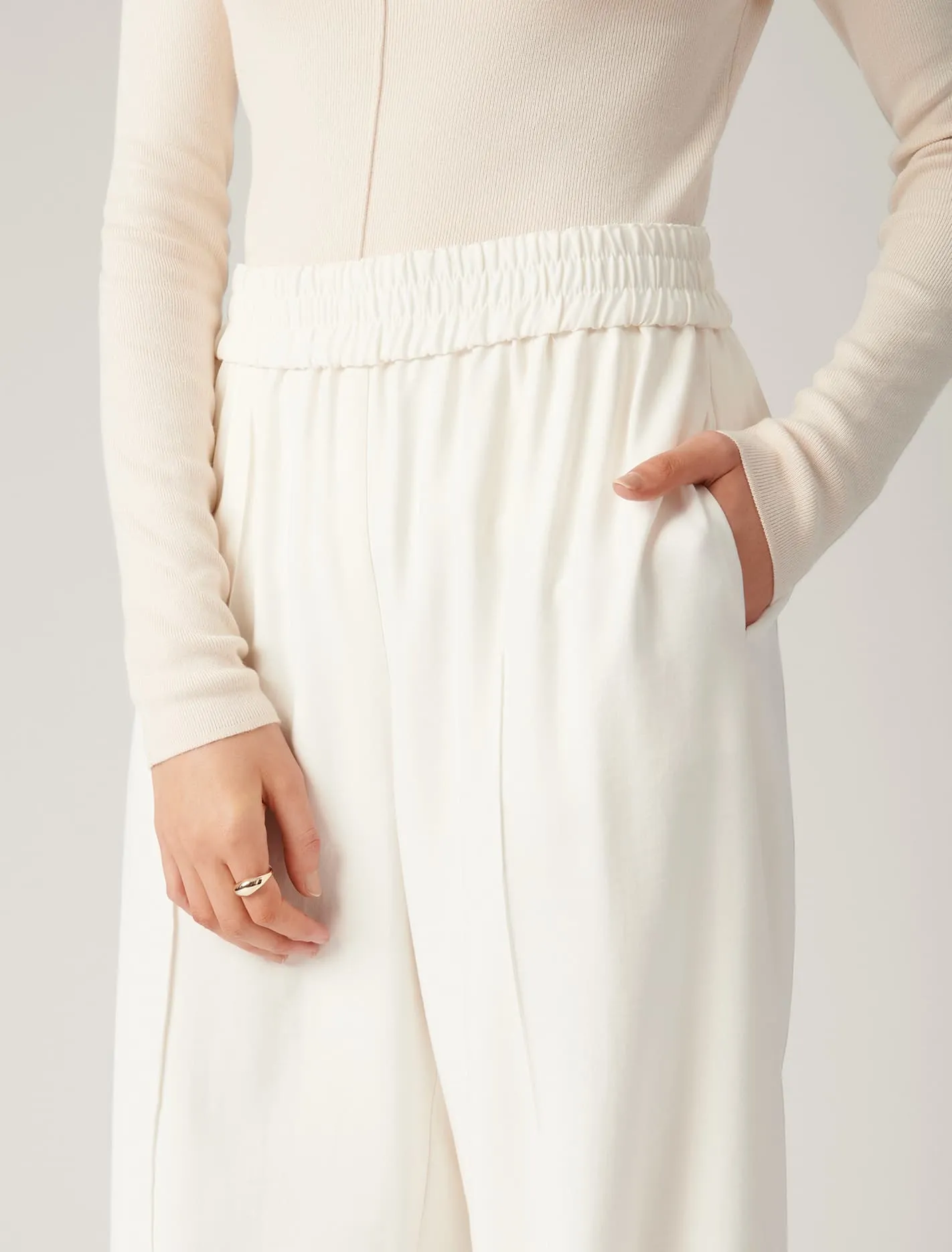 Petra Wide Leg Pintuck Pant