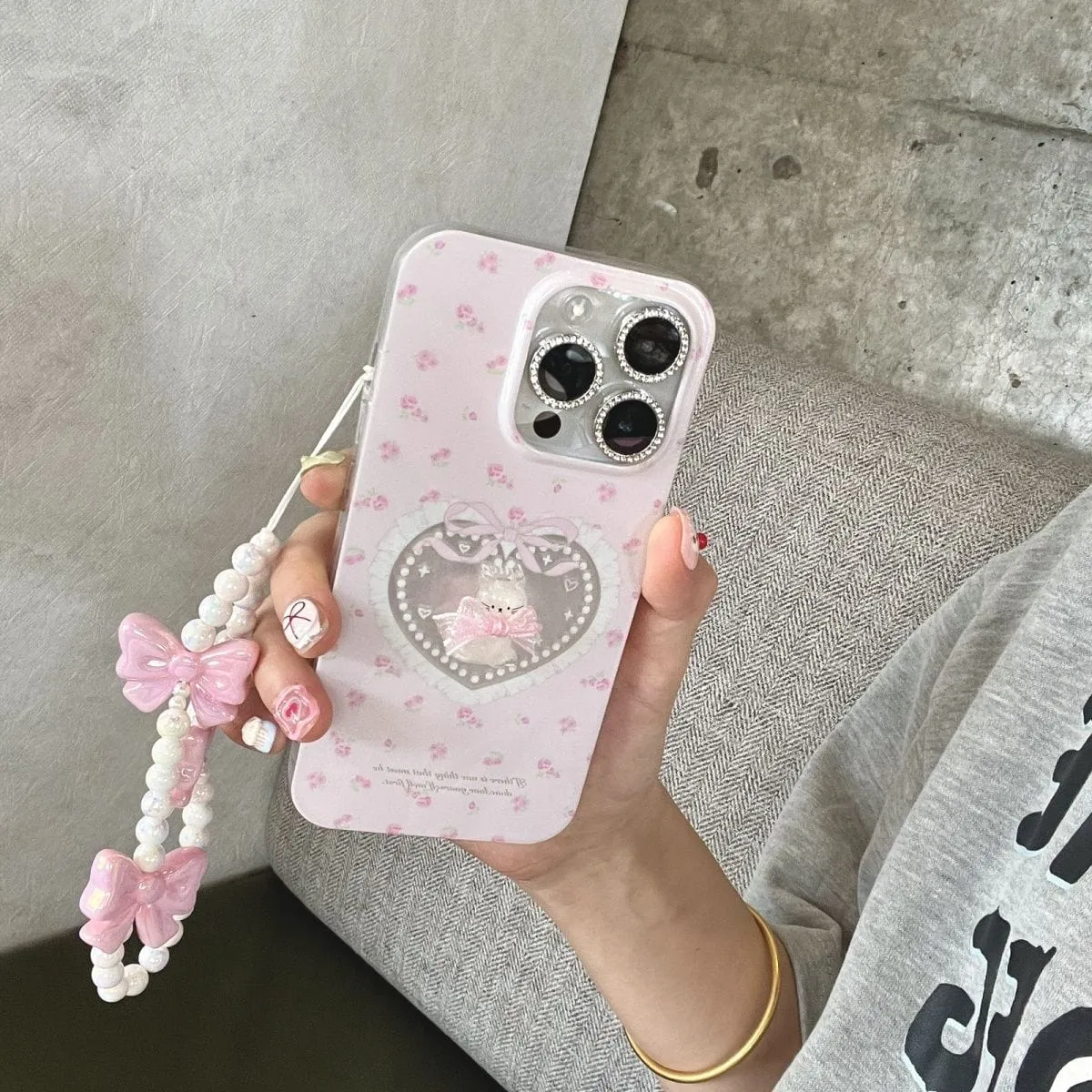 Pink Kitty Heart Bowknot iPhone Case SK530