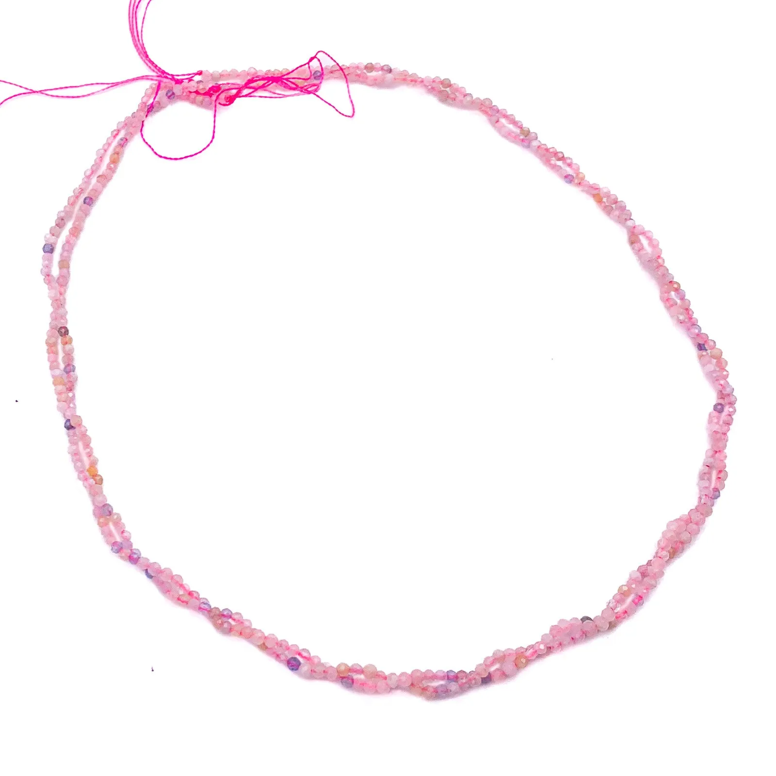 Pink Tourmaline 2mm Faceted Rounds Bead Strand