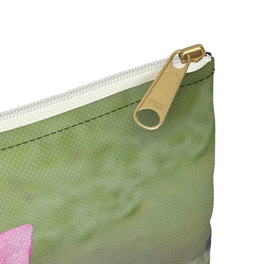 Pink Waterlily Zippered Accessory Pouch (FWS)