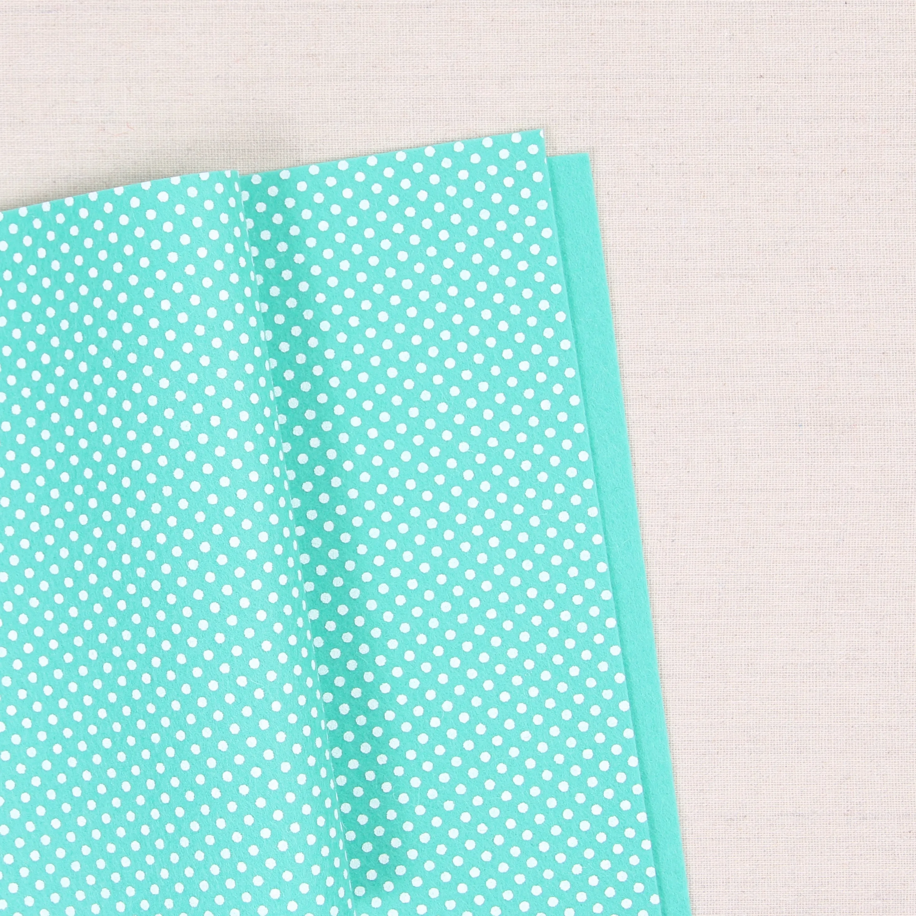 Polka Dot Felt, Light Teal