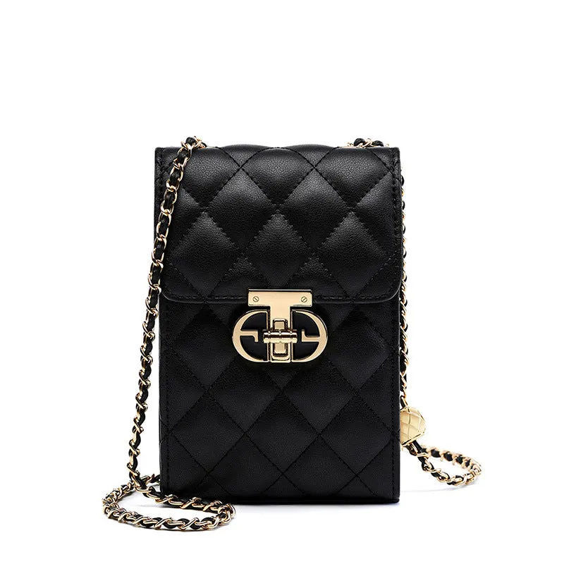 popular New Leather Women's Bag Mini Mobile Phone Bag Women's Summer Commuter Crossbody Bag Premium Chain Bag Tide Bag