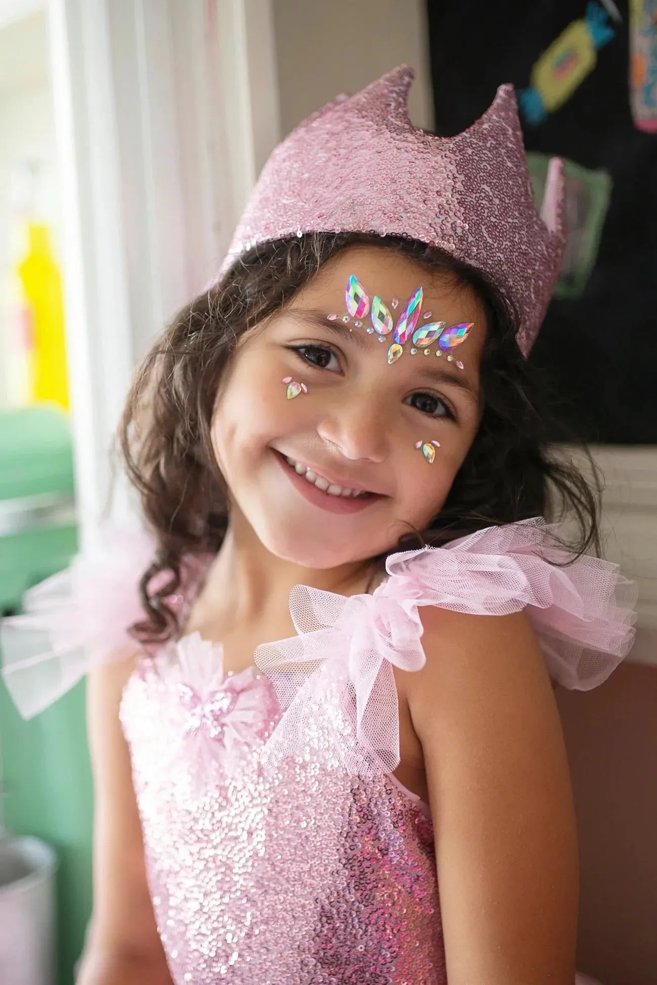 Precious Pink Sequins Crown