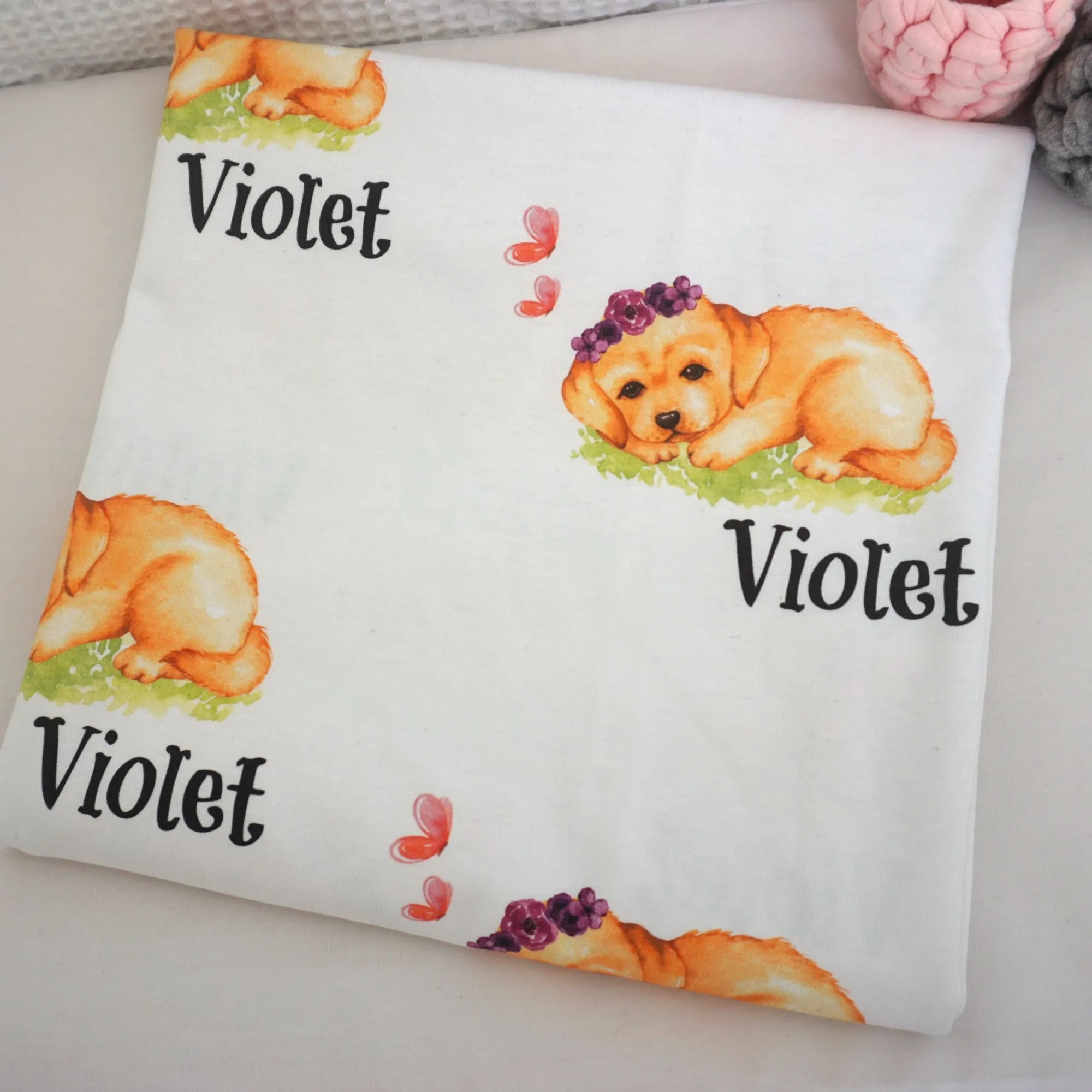 Precious Puppies Swaddling Blanket