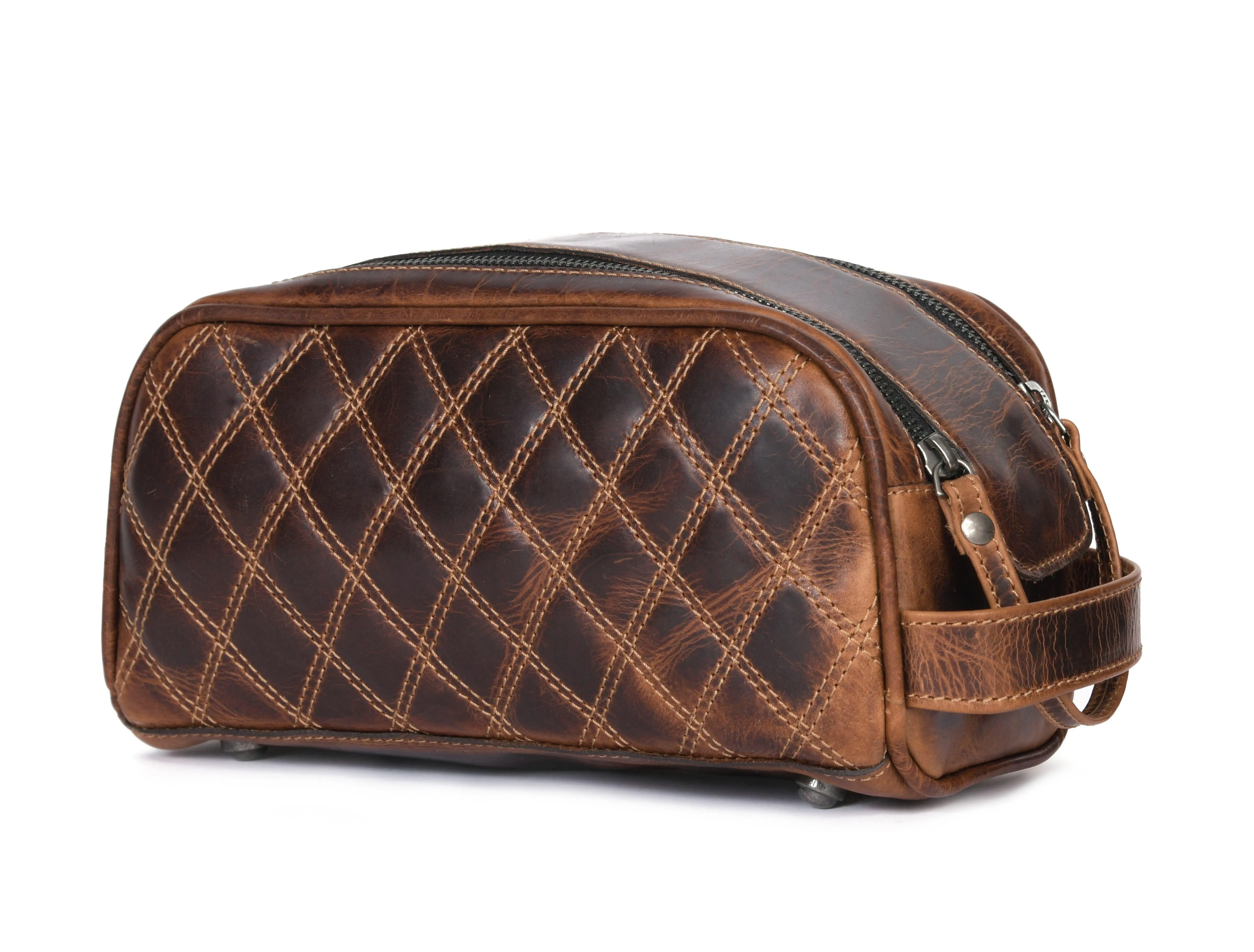 Quilted Leather Toiletry Bag - WB09