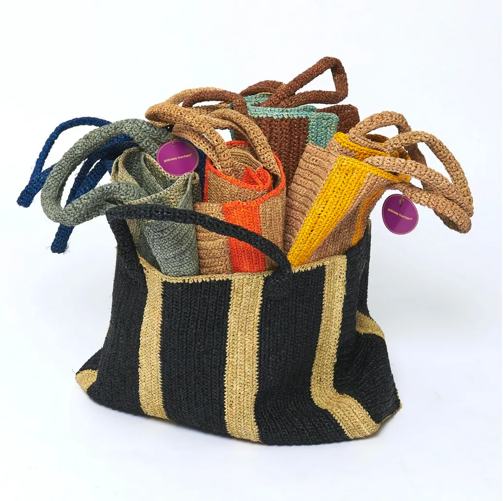 Raffia Bag Weekender olive-kiwi