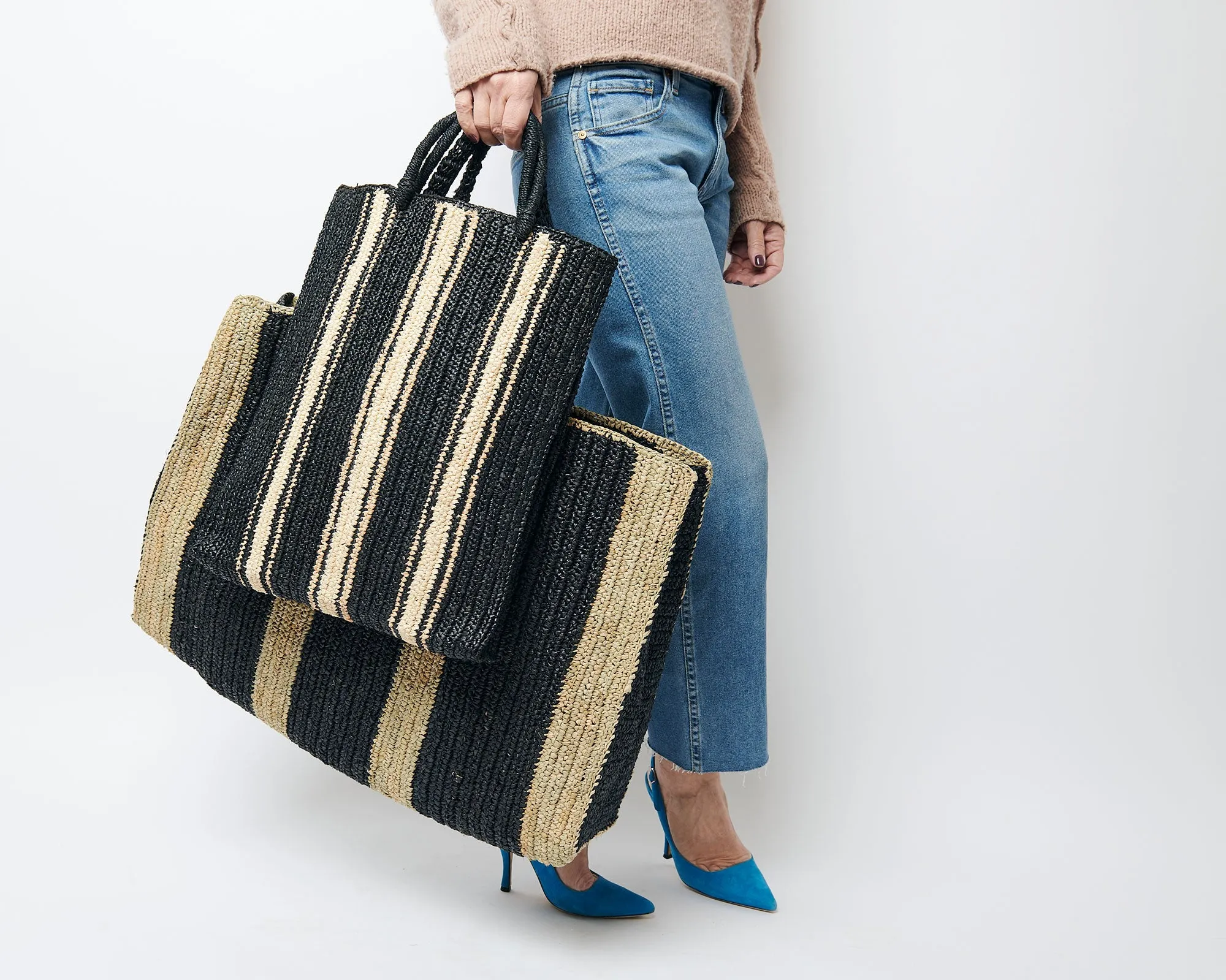 Raffia Bag Weekender olive-kiwi