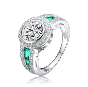 Renée Statement Halo Cluster Pave Ring