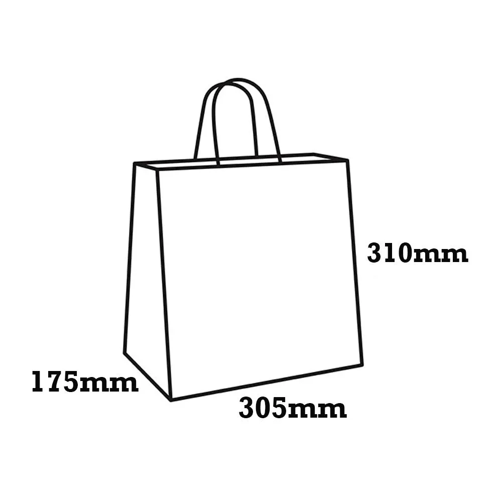 Retail Takeaway Black Twisted Handle Paper Bag - Medium (UberEats Styled)
