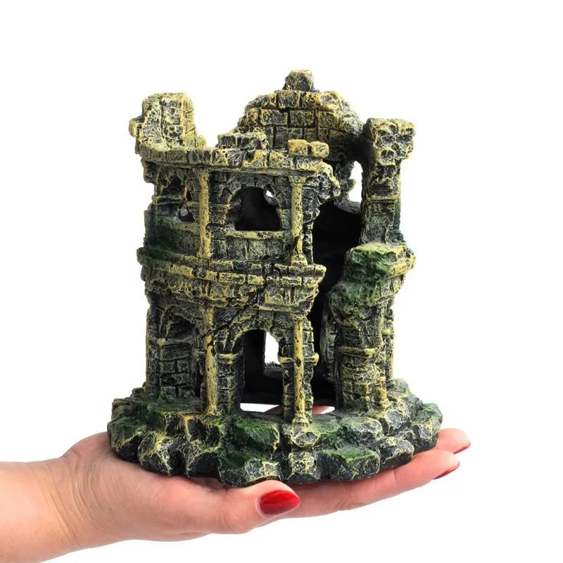 RQ20122 Broken tower Aquarium Decoration 15.5x15x16cm