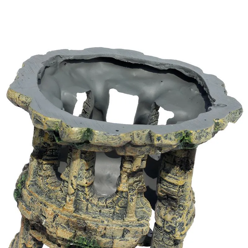 RQ20122 Broken tower Aquarium Decoration 15.5x15x16cm