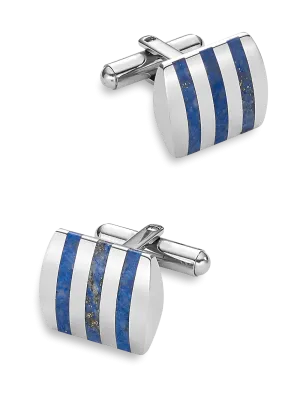 Semi Precious Square Cufflinks - Blue