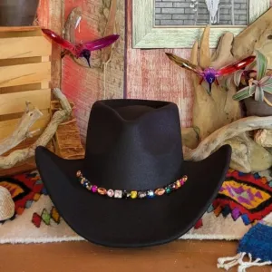 Shapeable Faux Felt Front Pinch Hat by Four Buttons CTH9068OSBLK