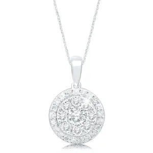 Silver 1/2 Carat Pendant with 32 Brilliant Diamonds