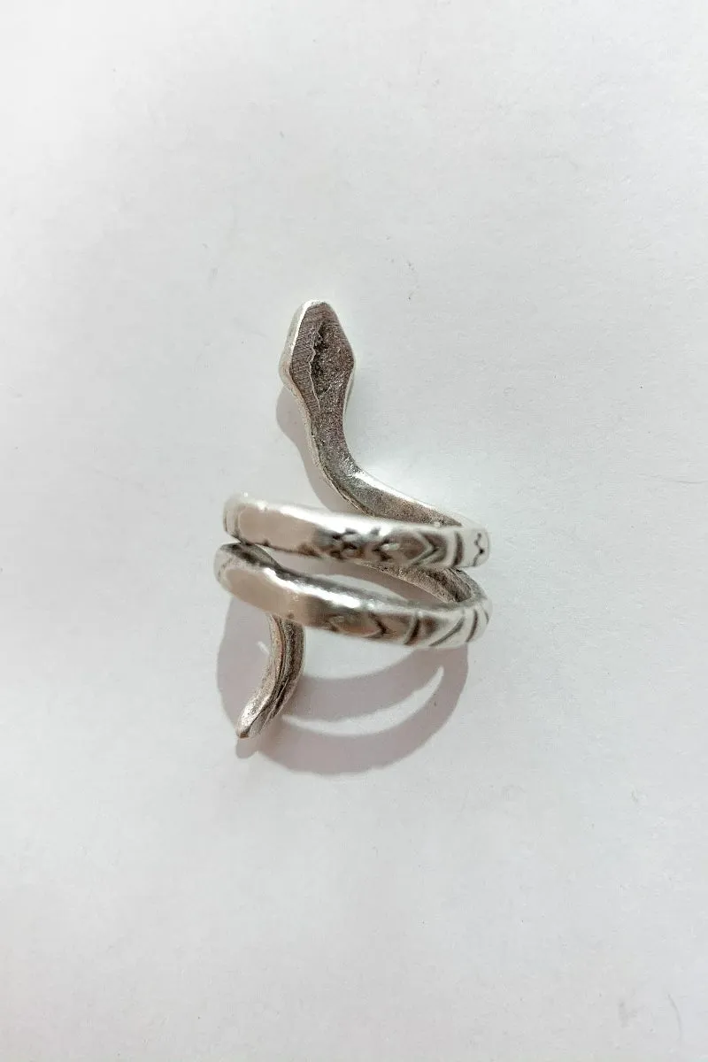Silver Plated Turkish Coiled Serpent Ring