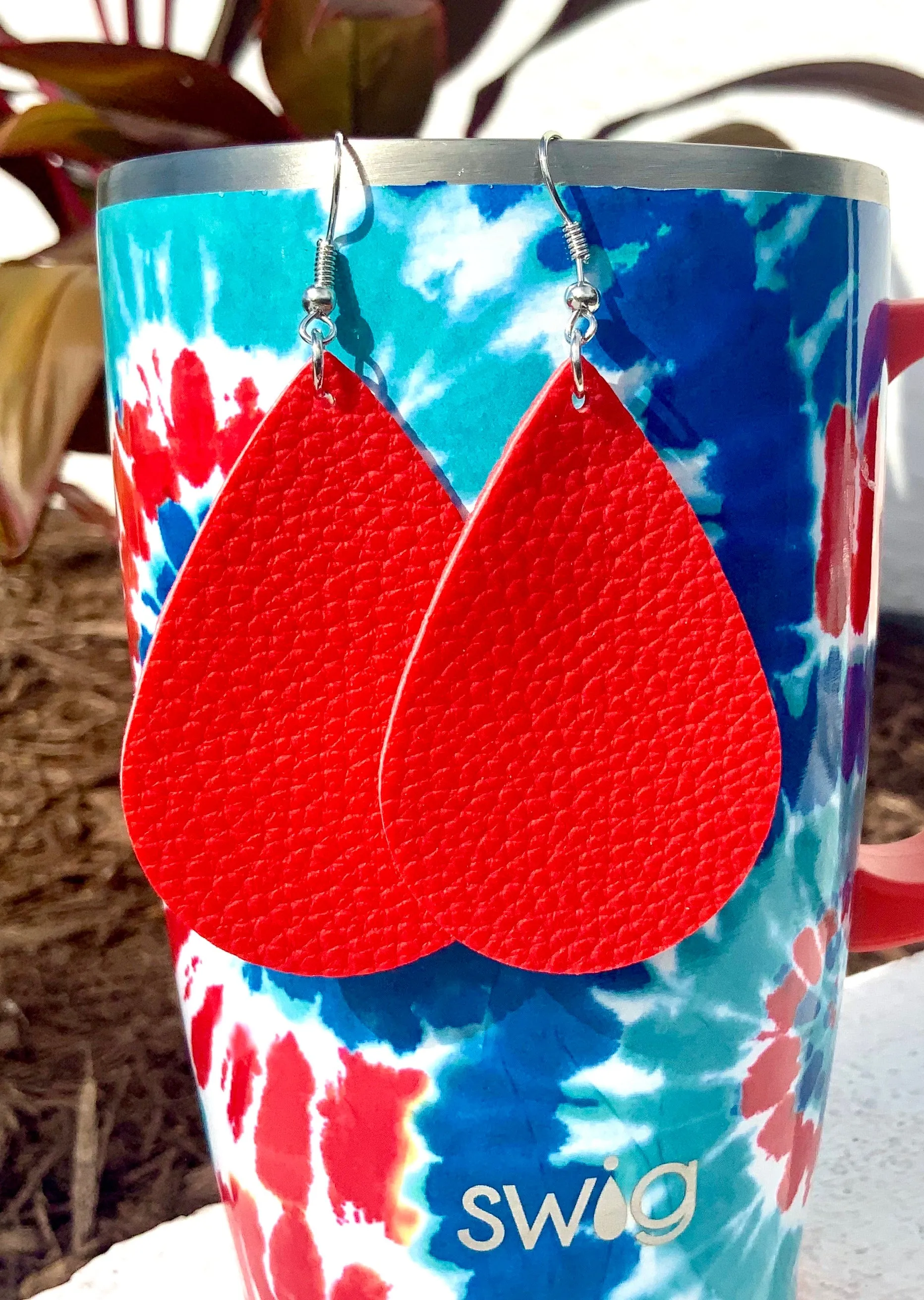 Solid Faux Leather Earring Collection