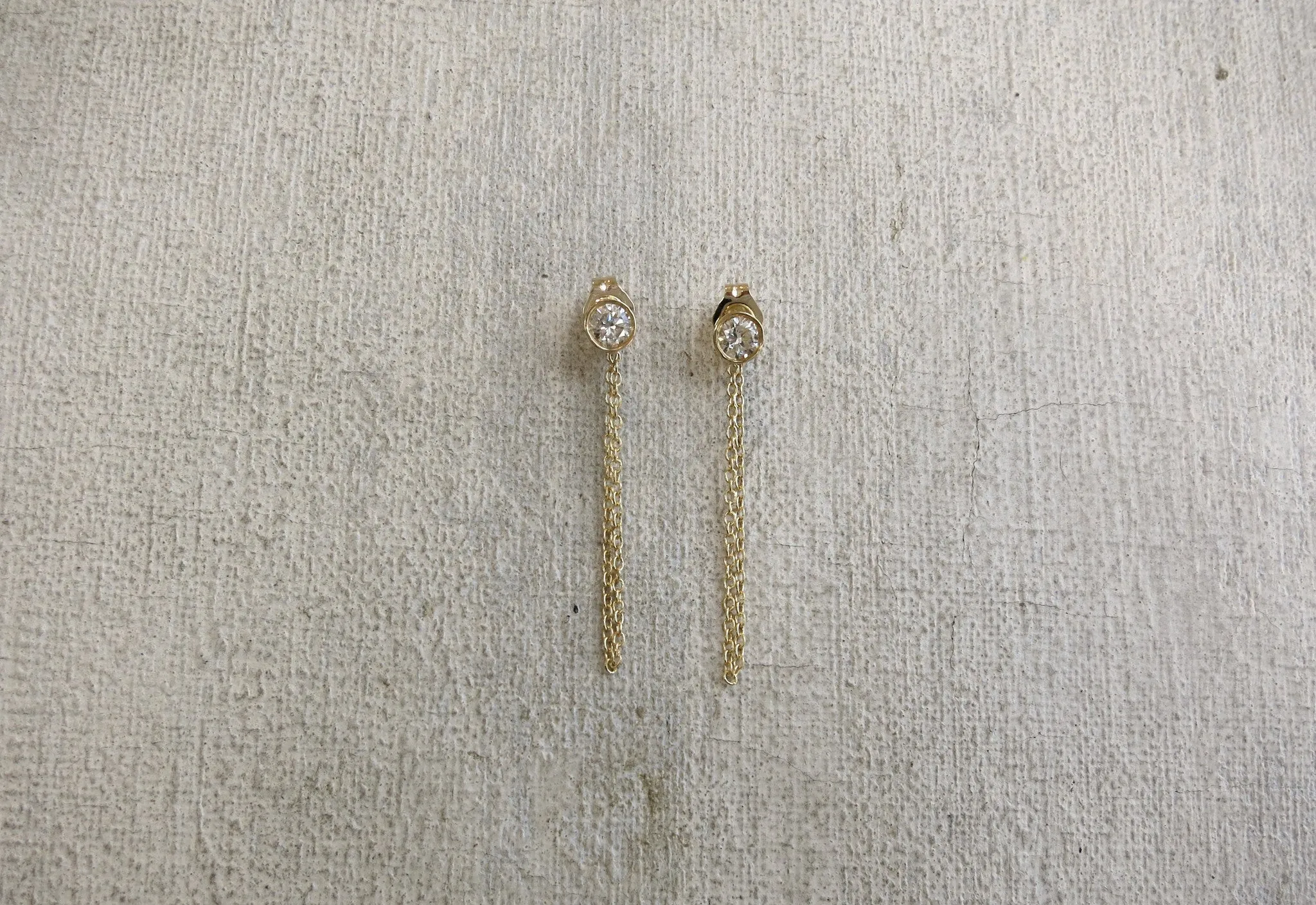 Solitaire Diamond Loop Earrings
