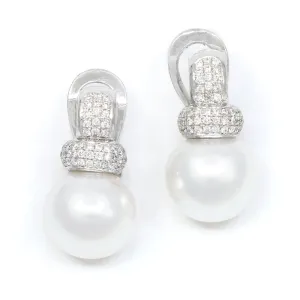 South Sea Pearl Earrings with Diamonds