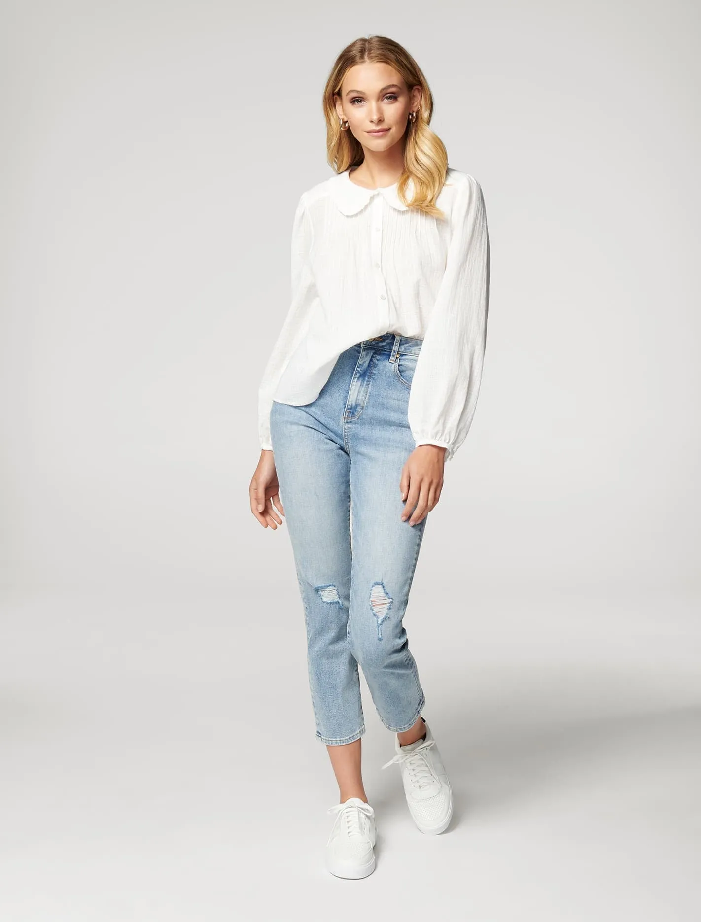Suzzie Pintuck Collar Blouse