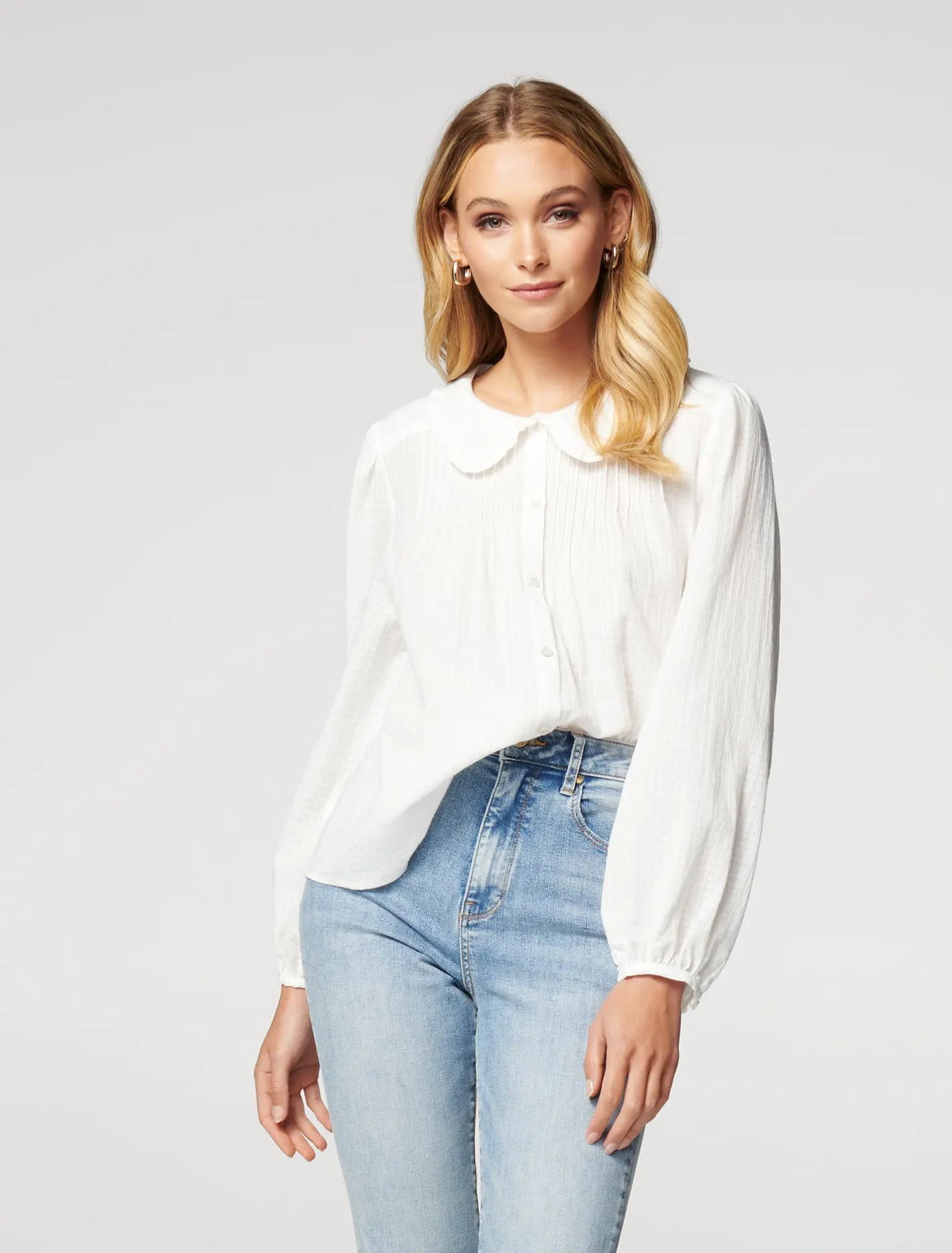Suzzie Pintuck Collar Blouse
