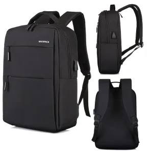 Teens' Laptop Backpack Business Computer Bag School Bookbag in Black/Grey/Blue