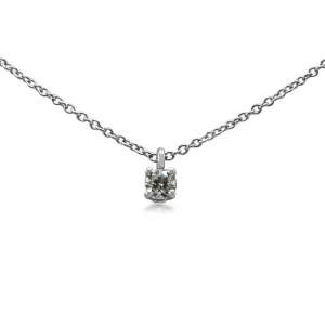 Tiffany & Co Platinum Brilliant Cut Diamond Pendant On Chain