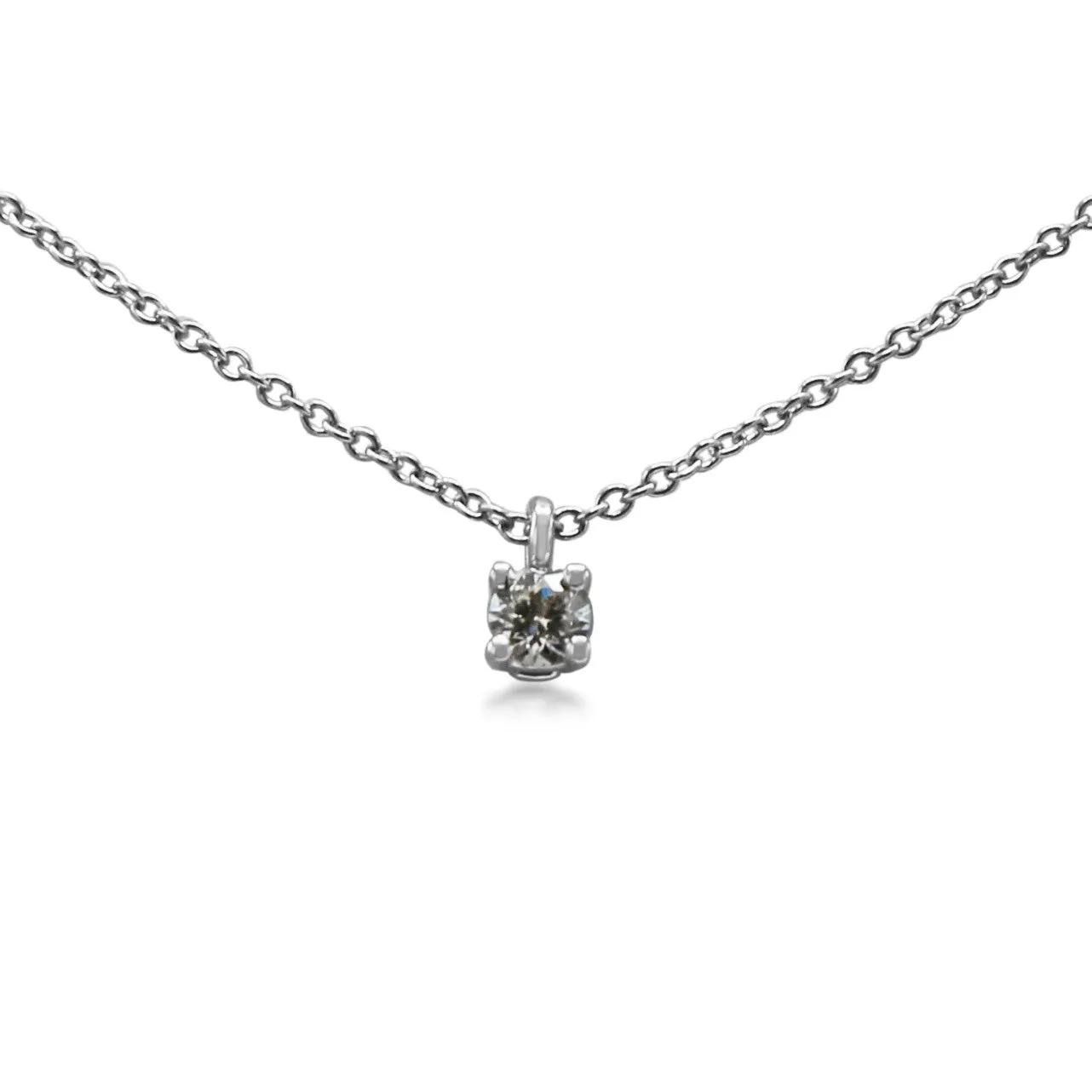 Tiffany & Co Platinum Brilliant Cut Diamond Pendant On Chain