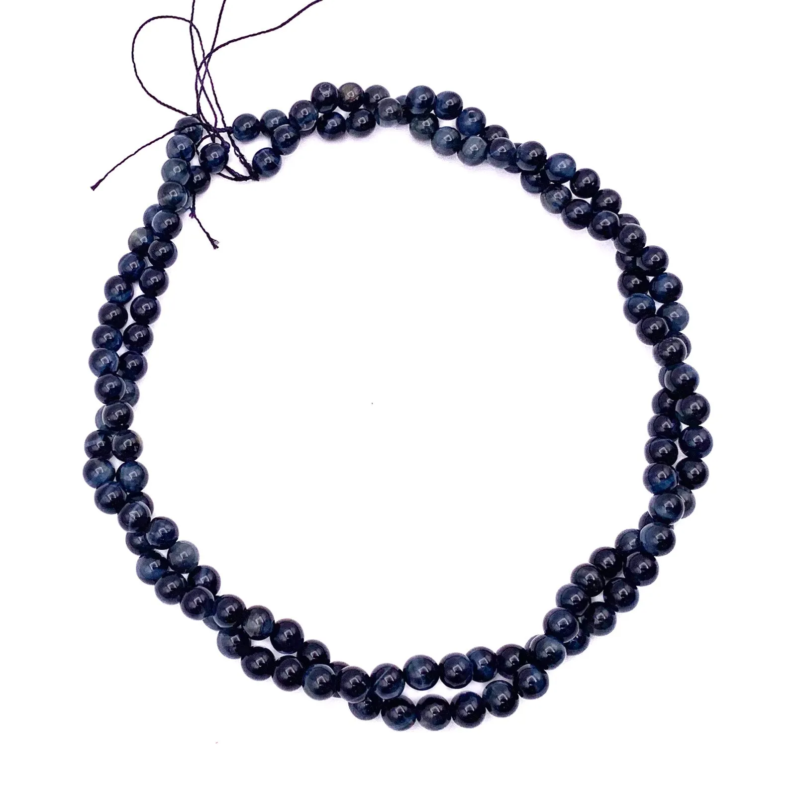 Tigers Eye Blue 6.5mm Smooth Rounds Bead Strand
