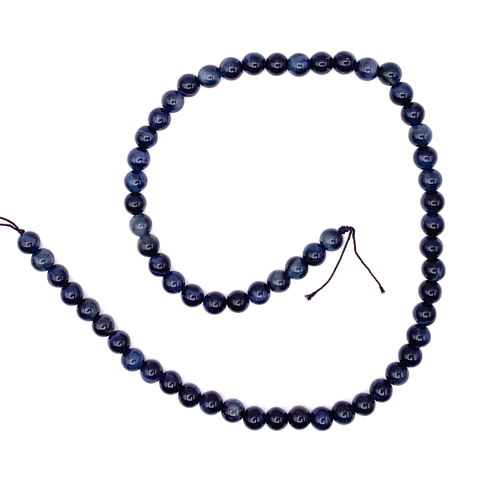 Tigers Eye Blue 6.5mm Smooth Rounds Bead Strand