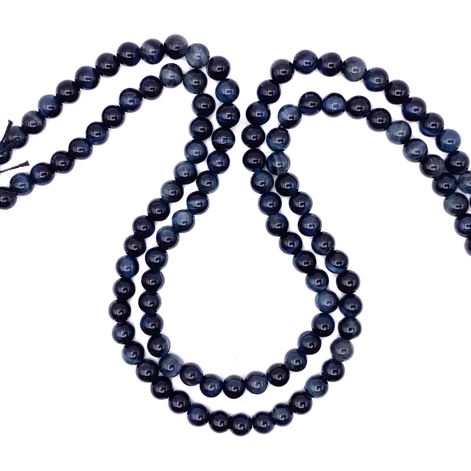 Tigers Eye Blue 6.5mm Smooth Rounds Bead Strand