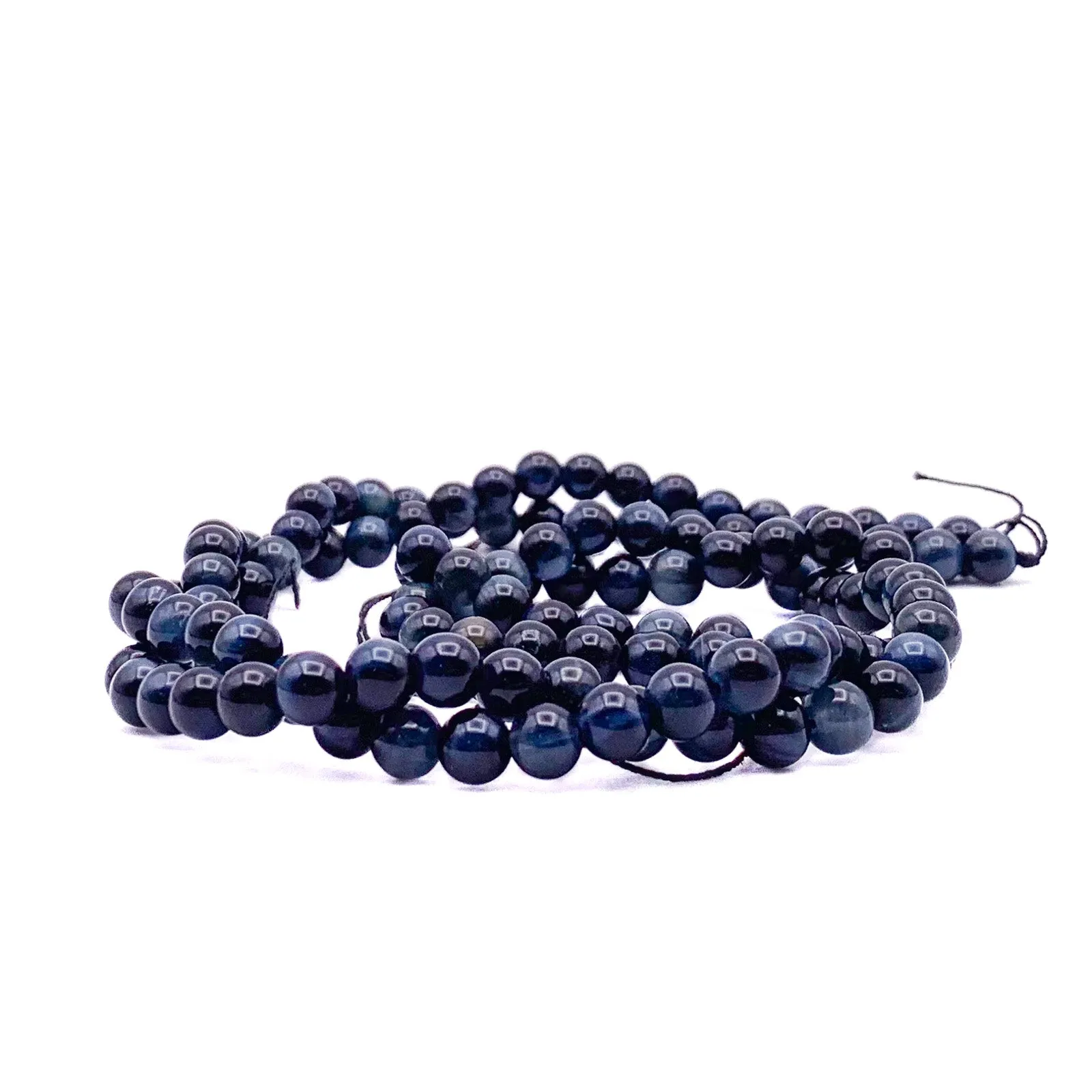 Tigers Eye Blue 6.5mm Smooth Rounds Bead Strand