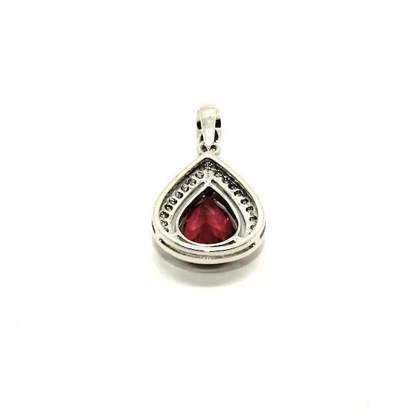 Tourmoline  And Diamond Halo Drop Pendant Ad No.0591