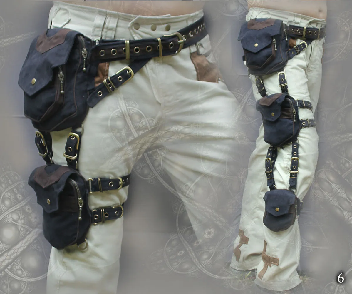 Trail Tracker Belt ~ triple one leg pocket grip belt