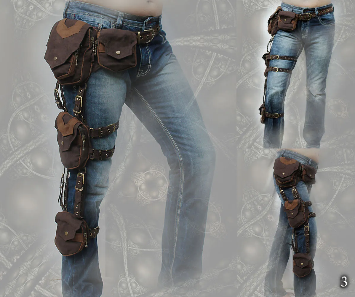 Trail Tracker Belt ~ triple one leg pocket grip belt